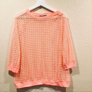 Atmosphere crochet coral top lightweight M10 swim cover up